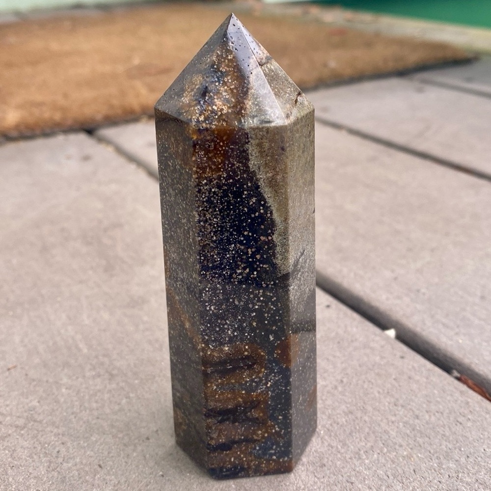 Starry Sky Agate Hexagonal Tower